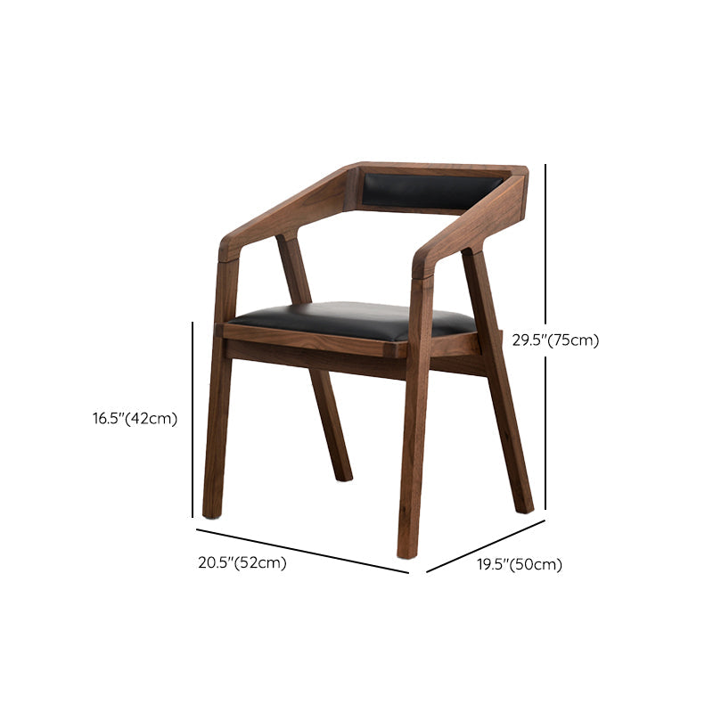Contemporary Upholstered Arm Chair Home Walnut Wood Dining Chair Clearhalo 'Dining Chairs' 'Dining Tables & Seating' 'dining_chair' 'furn' 'furn_dining_chair' 'Furniture' 'Kitchen & Dining Furniture' 7332299