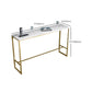 Glam Style Marble Bar Dining Table Rectangle Bar Table in White Clearhalo 'Bar Furniture' 'Bar Tables' 'bar_tables' 'furn' 'furn_bar_tables' 'Furniture' 'Kitchen & Dining Furniture' 7332347