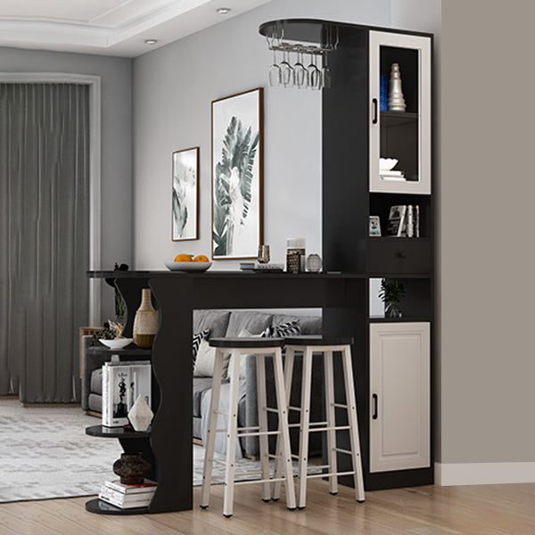 Modern Style Wood Bar Dining Table Rectangle Bar Table for Kitchen Black Without Chairs Clearhalo 'Bar Furniture' 'Bar Tables' 'bar_tables' 'furn' 'furn_bar_tables' 'Furniture' 'Kitchen & Dining Furniture' 7332352
