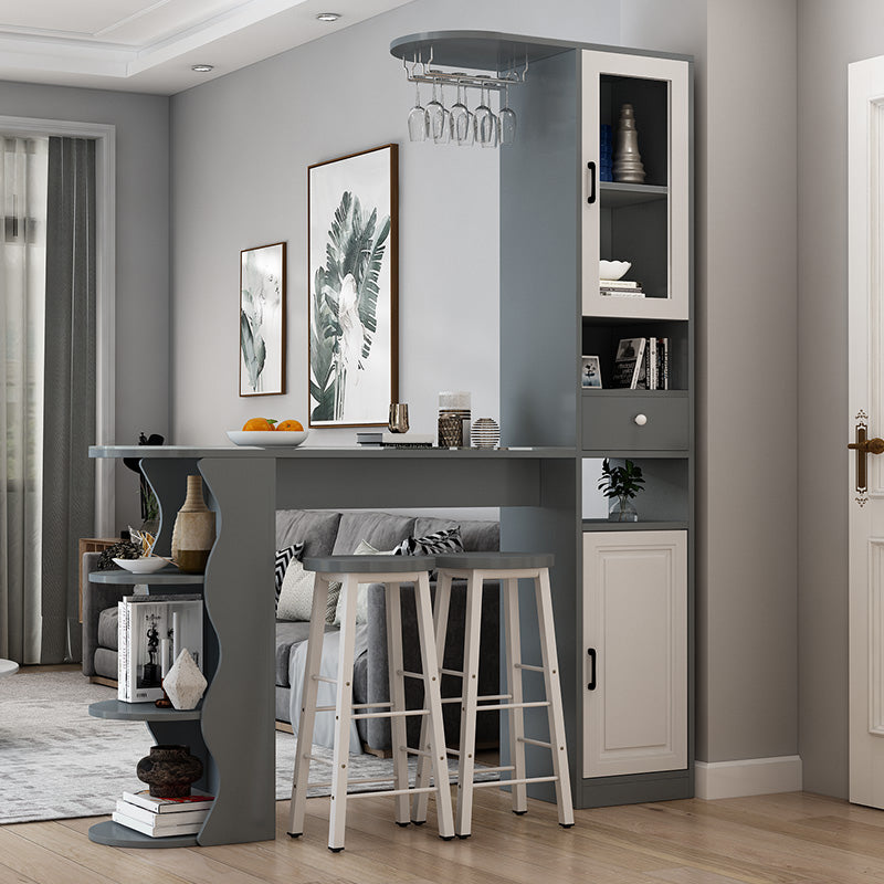 Modern Style Wood Bar Dining Table Rectangle Bar Table for Kitchen Grey Without Chairs Clearhalo 'Bar Furniture' 'Bar Tables' 'bar_tables' 'furn' 'furn_bar_tables' 'Furniture' 'Kitchen & Dining Furniture' 7332353