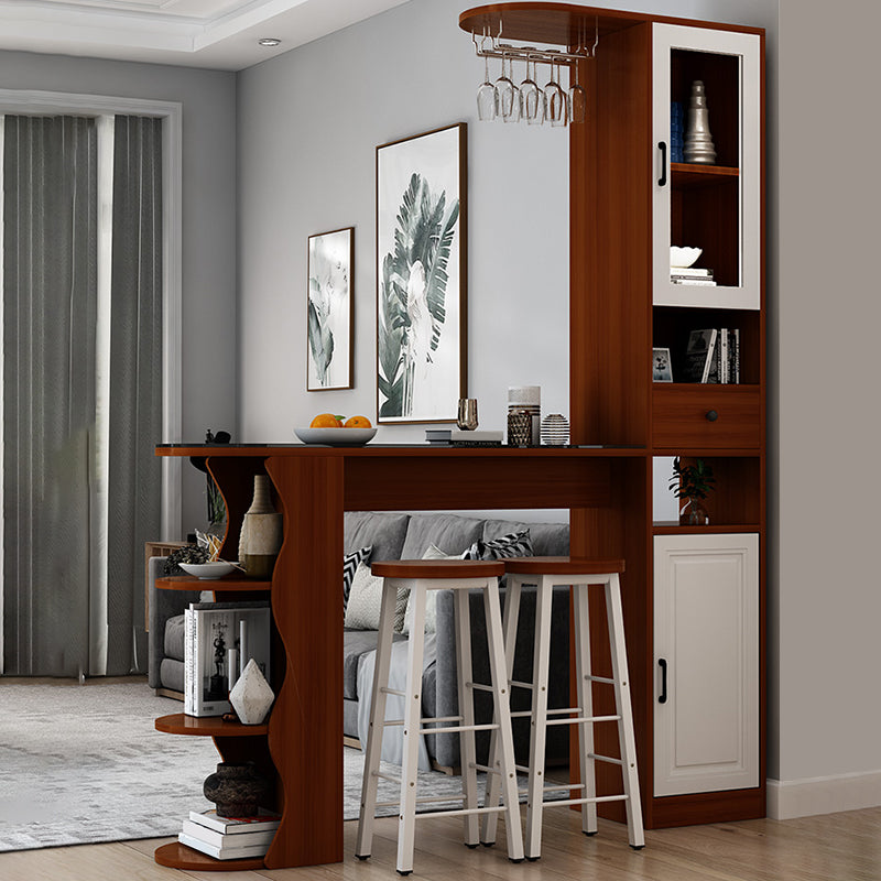 Modern Style Wood Bar Dining Table Rectangle Bar Table for Kitchen Brown Without Chairs Clearhalo 'Bar Furniture' 'Bar Tables' 'bar_tables' 'furn' 'furn_bar_tables' 'Furniture' 'Kitchen & Dining Furniture' 7332360