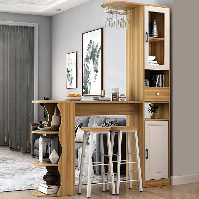 Modern Style Wood Bar Dining Table Rectangle Bar Table for Kitchen Natural Without Chairs Clearhalo 'Bar Furniture' 'Bar Tables' 'bar_tables' 'furn' 'furn_bar_tables' 'Furniture' 'Kitchen & Dining Furniture' 7332367