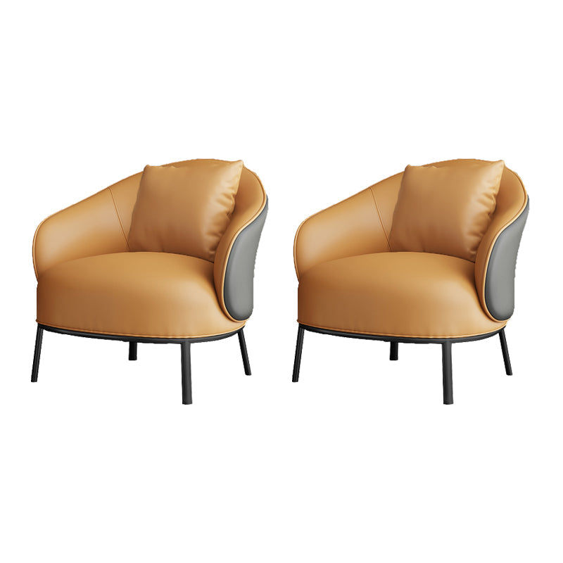 Solid Wood Lounge Chair Water Resistant Side Chair with Metal Legs Orange 2 Piece Set Clearhalo 'Accent Chairs' 'accent_chairs' 'Chairs & Seating' 'furn' 'furn_accent_chairs' 'Furniture' 'Living Room Furniture' 7332516
