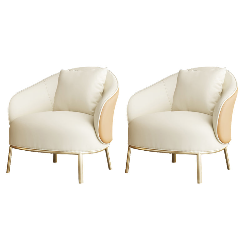Solid Wood Lounge Chair Water Resistant Side Chair with Metal Legs Orange White 2 Piece Set Clearhalo 'Accent Chairs' 'accent_chairs' 'Chairs & Seating' 'furn' 'furn_accent_chairs' 'Furniture' 'Living Room Furniture' 7332520