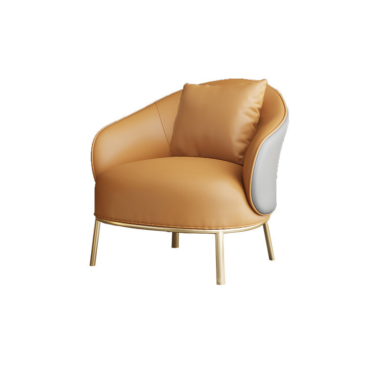 Solid Wood Lounge Chair Water Resistant Side Chair with Metal Legs Grey Orange 1 Piece Clearhalo 'Accent Chairs' 'accent_chairs' 'Chairs & Seating' 'furn' 'furn_accent_chairs' 'Furniture' 'Living Room Furniture' 7332522