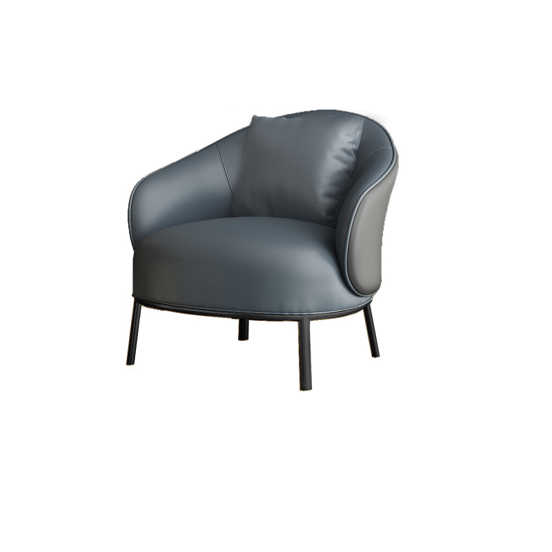 Solid Wood Lounge Chair Water Resistant Side Chair with Metal Legs Black-Blue 1 Piece Clearhalo 'Accent Chairs' 'accent_chairs' 'Chairs & Seating' 'furn' 'furn_accent_chairs' 'Furniture' 'Living Room Furniture' 7332526