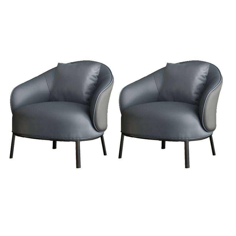 Solid Wood Lounge Chair Water Resistant Side Chair with Metal Legs Black-Blue 2 Piece Set Clearhalo 'Accent Chairs' 'accent_chairs' 'Chairs & Seating' 'furn' 'furn_accent_chairs' 'Furniture' 'Living Room Furniture' 7332528