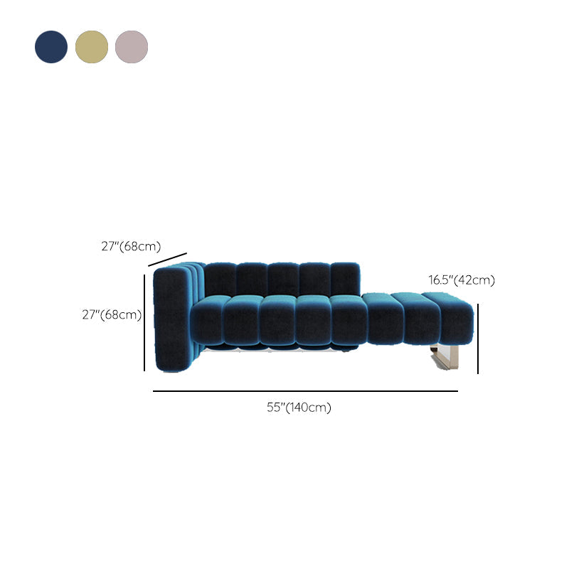 Scandinavian Solid Color Chaise Lounge Couch One Armed Chaise Lounge Clearhalo 'Chairs & Seating' 'Chaise Lounge' 'chaise_lounge' 'furn' 'furn_chaise_lounge' 'Furniture' 'Living Room Furniture' 7332769
