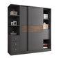Modern Artificial Wood Wardrobe Armoire Freestanding Wardrobe in Black