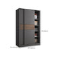 Modern Artificial Wood Wardrobe Armoire Freestanding Wardrobe in Black