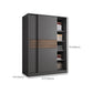 Modern Artificial Wood Wardrobe Armoire Freestanding Wardrobe in Black