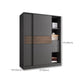 Modern Artificial Wood Wardrobe Armoire Freestanding Wardrobe in Black