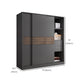 Modern Artificial Wood Wardrobe Armoire Freestanding Wardrobe in Black