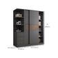Modern Artificial Wood Wardrobe Armoire Freestanding Wardrobe in Black
