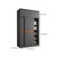 Modern Artificial Wood Wardrobe Armoire Freestanding Wardrobe in Black