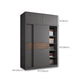 Modern Artificial Wood Wardrobe Armoire Freestanding Wardrobe in Black