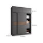 Modern Artificial Wood Wardrobe Armoire Freestanding Wardrobe in Black