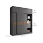 Modern Artificial Wood Wardrobe Armoire Freestanding Wardrobe in Black