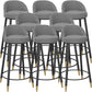 Bucket Bar Stools Metal Low Back Dining Stools with Metal Base Houndstooth pattern Black 8 Piece Set Clearhalo 'Bar Furniture' 'Bar Stools' 'bar_stools' 'furn' 'furn_bar_stools' 'Furniture' 'Kitchen & Dining Furniture' 7332960