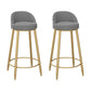 Bucket Bar Stools Metal Low Back Dining Stools with Metal Base Houndstooth pattern Gold 2 Piece Set Clearhalo 'Bar Furniture' 'Bar Stools' 'bar_stools' 'furn' 'furn_bar_stools' 'Furniture' 'Kitchen & Dining Furniture' 7332962