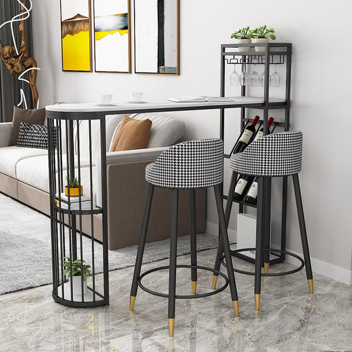 Bucket Bar Stools Metal Low Back Dining Stools with Metal Base Clearhalo 'Bar Furniture' 'Bar Stools' 'bar_stools' 'furn' 'furn_bar_stools' 'Furniture' 'Kitchen & Dining Furniture' 7332969