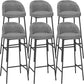 Bucket Bar Stools Metal Low Back Dining Stools with Metal Base Black Houndstooth Black 6 Piece Set Clearhalo 'Bar Furniture' 'Bar Stools' 'bar_stools' 'furn' 'furn_bar_stools' 'Furniture' 'Kitchen & Dining Furniture' 7332973