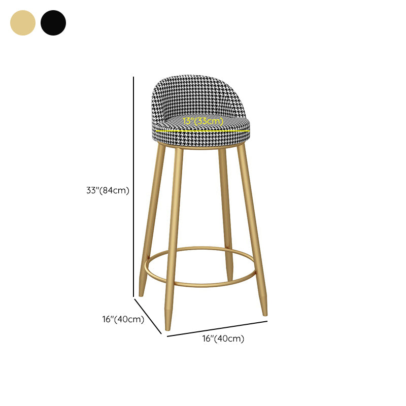 Bucket Bar Stools Metal Low Back Dining Stools with Metal Base Clearhalo 'Bar Furniture' 'Bar Stools' 'bar_stools' 'furn' 'furn_bar_stools' 'Furniture' 'Kitchen & Dining Furniture' 7332979