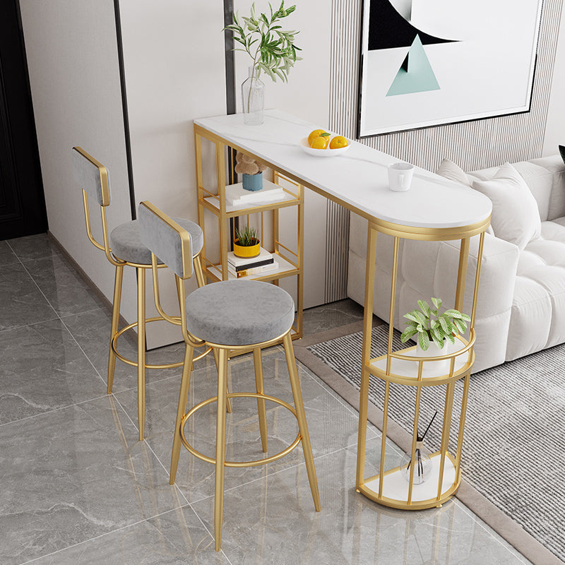 Low Back Bar Stools Glam Armless Dining Stools with Metal Base Clearhalo 'Bar Furniture' 'Bar Stools' 'bar_stools' 'furn' 'furn_bar_stools' 'Furniture' 'Kitchen & Dining Furniture' 7332981