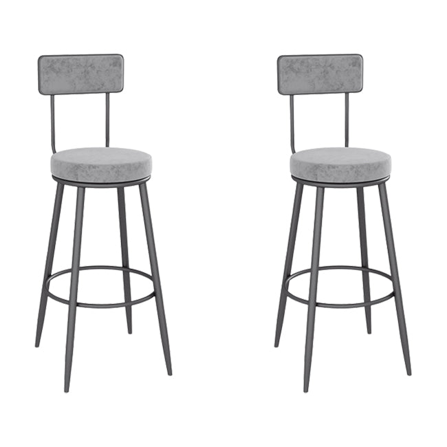 Low Back Bar Stools Glam Armless Dining Stools with Metal Base Black 2 Piece Set Clearhalo 'Bar Furniture' 'Bar Stools' 'bar_stools' 'furn' 'furn_bar_stools' 'Furniture' 'Kitchen & Dining Furniture' 7332982