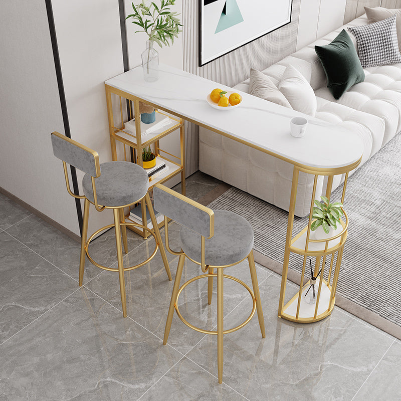 Low Back Bar Stools Glam Armless Dining Stools with Metal Base Clearhalo 'Bar Furniture' 'Bar Stools' 'bar_stools' 'furn' 'furn_bar_stools' 'Furniture' 'Kitchen & Dining Furniture' 7332984