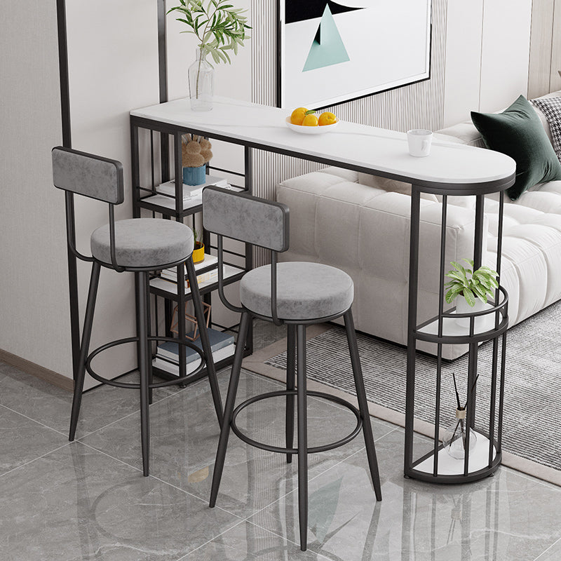 Low Back Bar Stools Glam Armless Dining Stools with Metal Base Clearhalo 'Bar Furniture' 'Bar Stools' 'bar_stools' 'furn' 'furn_bar_stools' 'Furniture' 'Kitchen & Dining Furniture' 7332985