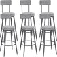 Low Back Bar Stools Glam Armless Dining Stools with Metal Base Black 6 Piece Set Clearhalo 'Bar Furniture' 'Bar Stools' 'bar_stools' 'furn' 'furn_bar_stools' 'Furniture' 'Kitchen & Dining Furniture' 7332986