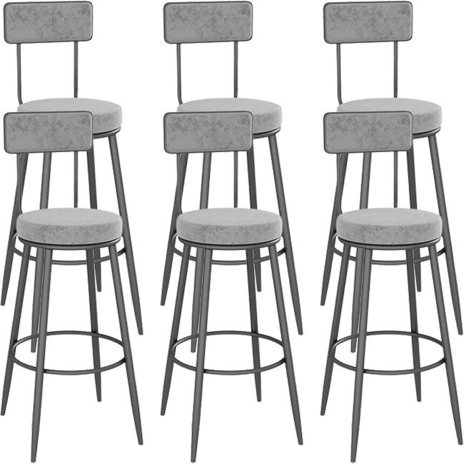 Low Back Bar Stools Glam Armless Dining Stools with Metal Base Black 6 Piece Set Clearhalo 'Bar Furniture' 'Bar Stools' 'bar_stools' 'furn' 'furn_bar_stools' 'Furniture' 'Kitchen & Dining Furniture' 7332986