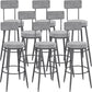 Low Back Bar Stools Glam Armless Dining Stools with Metal Base Black 8 Piece Set Clearhalo 'Bar Furniture' 'Bar Stools' 'bar_stools' 'furn' 'furn_bar_stools' 'Furniture' 'Kitchen & Dining Furniture' 7332987
