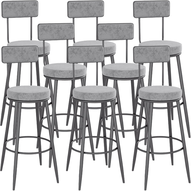 Low Back Bar Stools Glam Armless Dining Stools with Metal Base Black 8 Piece Set Clearhalo 'Bar Furniture' 'Bar Stools' 'bar_stools' 'furn' 'furn_bar_stools' 'Furniture' 'Kitchen & Dining Furniture' 7332987