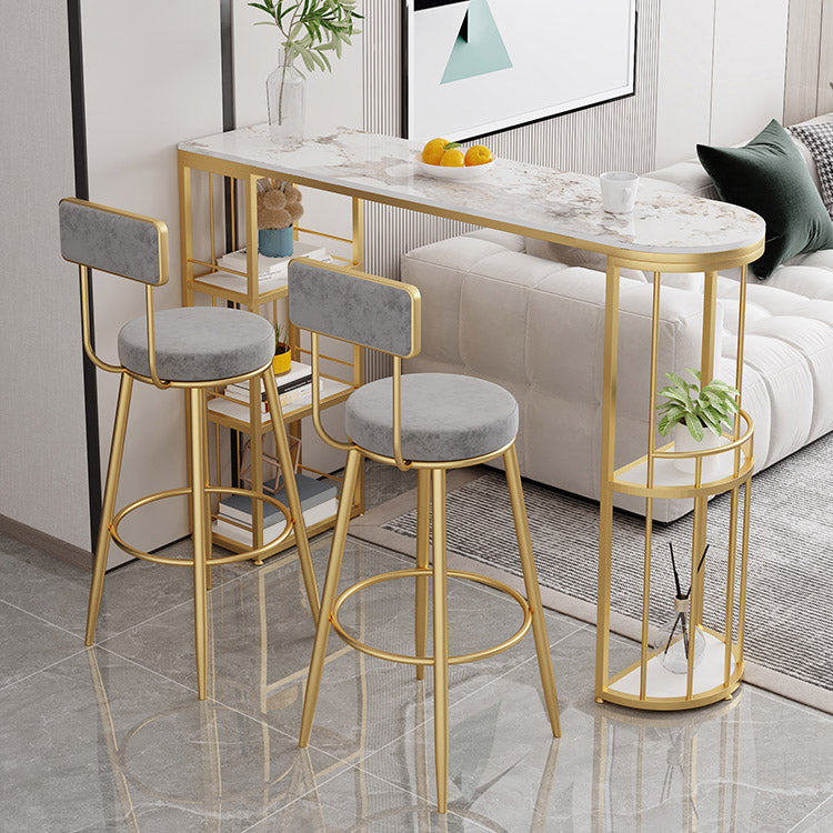 Low Back Bar Stools Glam Armless Dining Stools with Metal Base Clearhalo 'Bar Furniture' 'Bar Stools' 'bar_stools' 'furn' 'furn_bar_stools' 'Furniture' 'Kitchen & Dining Furniture' 7332988