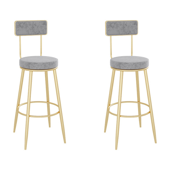 Low Back Bar Stools Glam Armless Dining Stools with Metal Base Gold 2 Piece Set Clearhalo 'Bar Furniture' 'Bar Stools' 'bar_stools' 'furn' 'furn_bar_stools' 'Furniture' 'Kitchen & Dining Furniture' 7332989