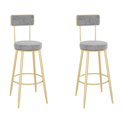 Low Back Bar Stools Glam Armless Dining Stools with Metal Base Gold 2 Piece Set Clearhalo 'Bar Furniture' 'Bar Stools' 'bar_stools' 'furn' 'furn_bar_stools' 'Furniture' 'Kitchen & Dining Furniture' 7332989