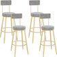 Low Back Bar Stools Glam Armless Dining Stools with Metal Base Gold 4 Piece Set Clearhalo 'Bar Furniture' 'Bar Stools' 'bar_stools' 'furn' 'furn_bar_stools' 'Furniture' 'Kitchen & Dining Furniture' 7332991
