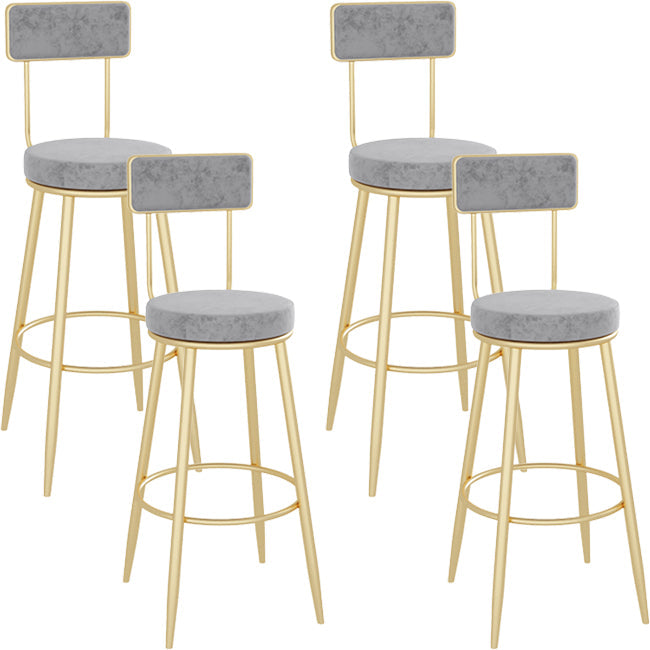 Low Back Bar Stools Glam Armless Dining Stools with Metal Base Gold 4 Piece Set Clearhalo 'Bar Furniture' 'Bar Stools' 'bar_stools' 'furn' 'furn_bar_stools' 'Furniture' 'Kitchen & Dining Furniture' 7332991