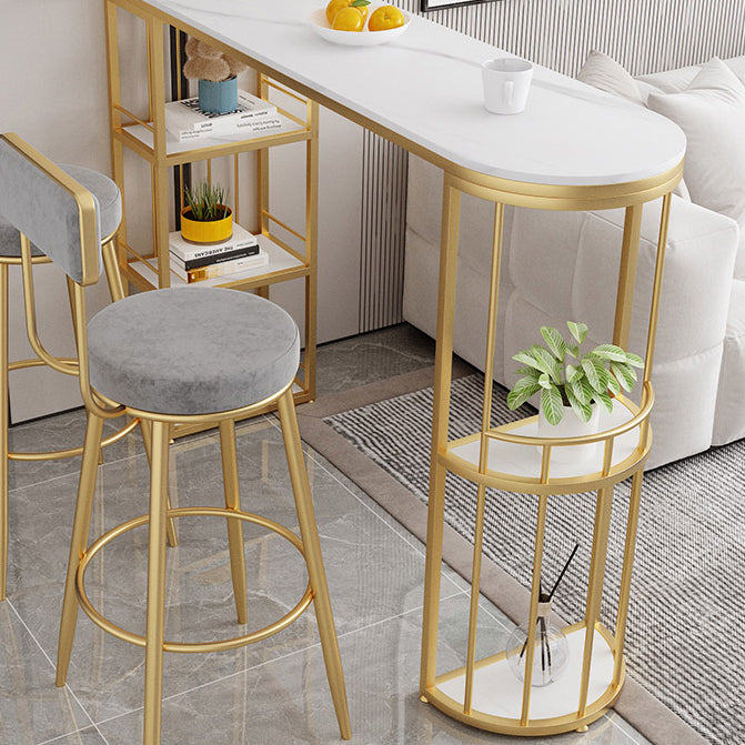 Low Back Bar Stools Glam Armless Dining Stools with Metal Base Clearhalo 'Bar Furniture' 'Bar Stools' 'bar_stools' 'furn' 'furn_bar_stools' 'Furniture' 'Kitchen & Dining Furniture' 7332992