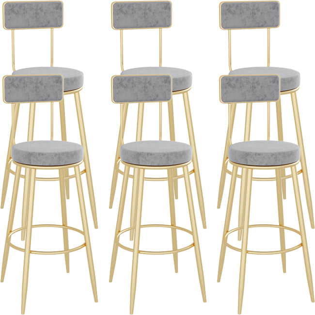 Low Back Bar Stools Glam Armless Dining Stools with Metal Base Gold 6 Piece Set Clearhalo 'Bar Furniture' 'Bar Stools' 'bar_stools' 'furn' 'furn_bar_stools' 'Furniture' 'Kitchen & Dining Furniture' 7332993