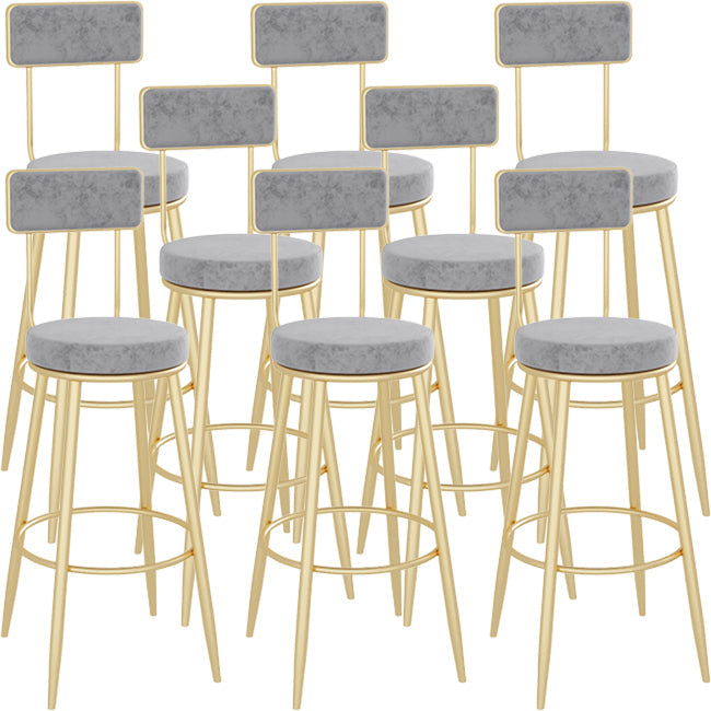 Low Back Bar Stools Glam Armless Dining Stools with Metal Base Gold 8 Piece Set Clearhalo 'Bar Furniture' 'Bar Stools' 'bar_stools' 'furn' 'furn_bar_stools' 'Furniture' 'Kitchen & Dining Furniture' 7332995