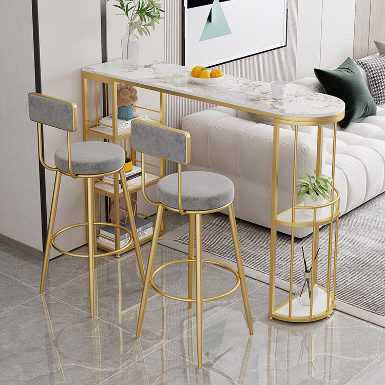 Low Back Bar Stools Glam Armless Dining Stools with Metal Base Clearhalo 'Bar Furniture' 'Bar Stools' 'bar_stools' 'furn' 'furn_bar_stools' 'Furniture' 'Kitchen & Dining Furniture' 7332997