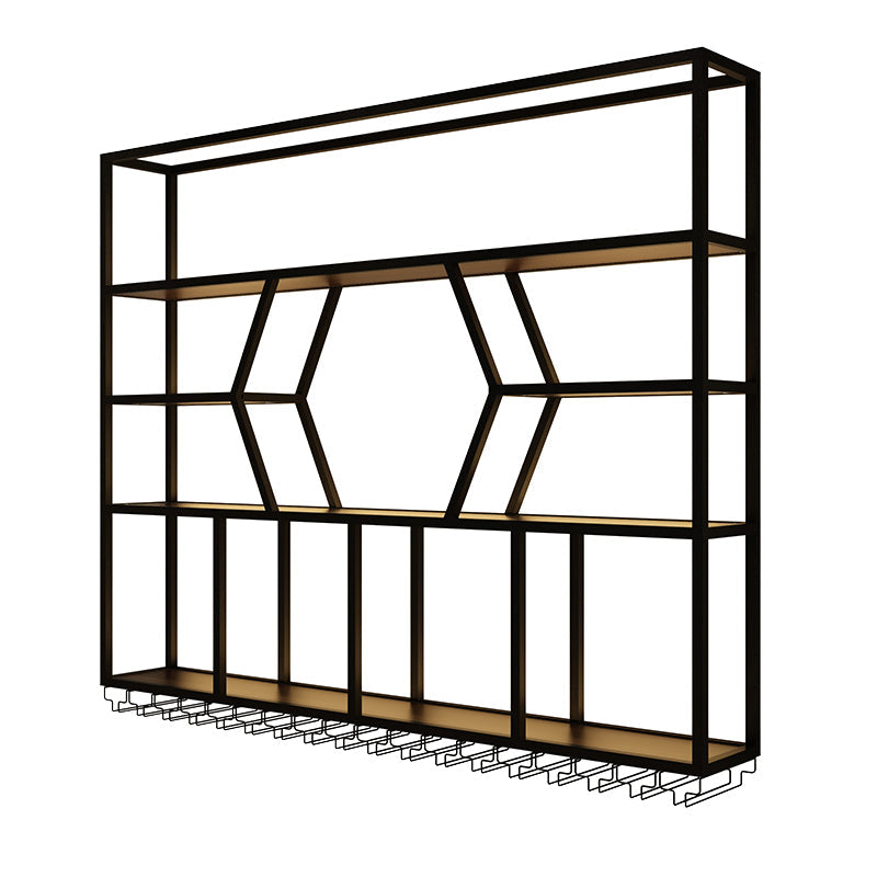 Modern Style Wine Rack Iron Wall Mounted Wine Holder Rack with Shelf