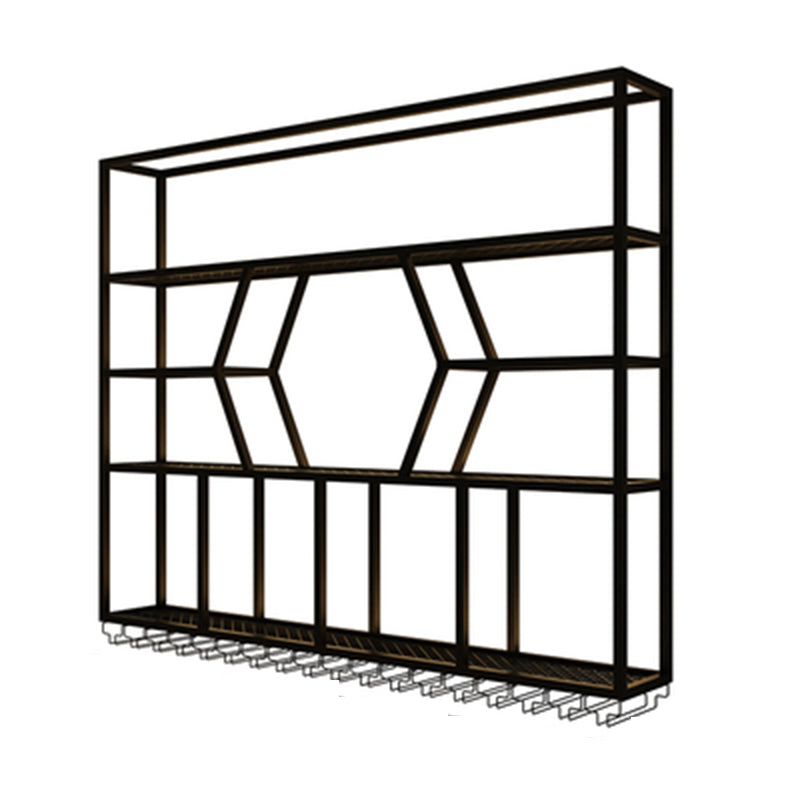 Modern Style Wine Rack Iron Wall Mounted Wine Holder Rack with Shelf
