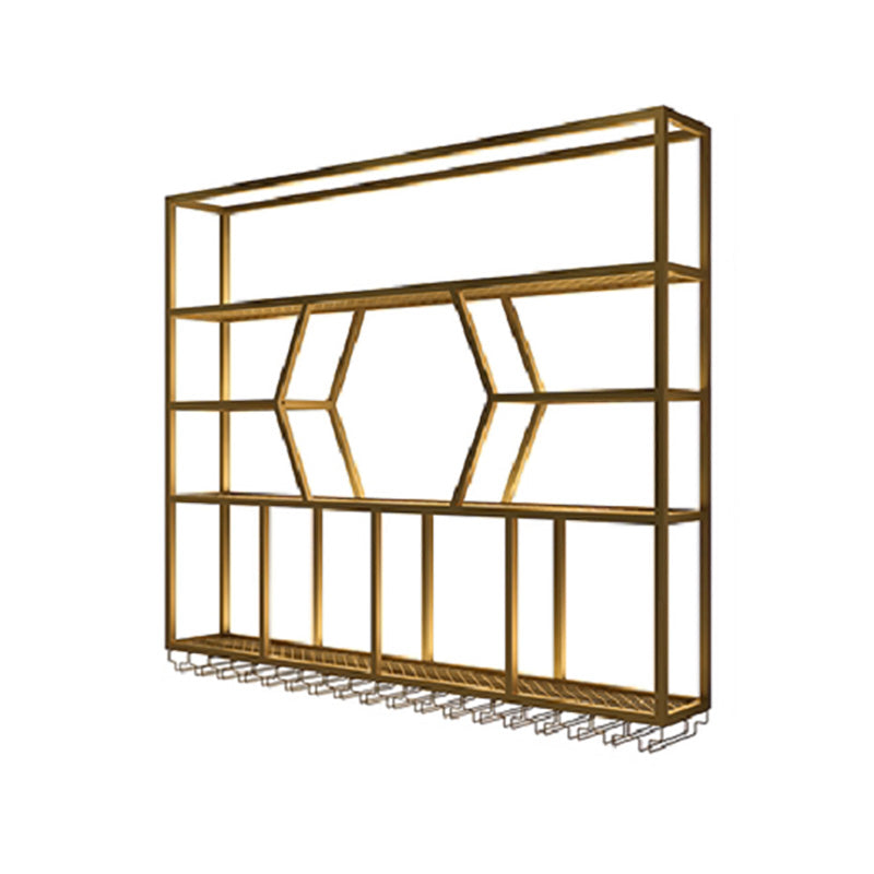 Modern Style Wine Rack Iron Wall Mounted Wine Holder Rack with Shelf