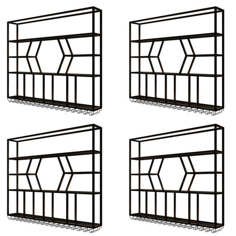 Modern Style Wine Rack Iron Wall Mounted Wine Holder Rack with Shelf