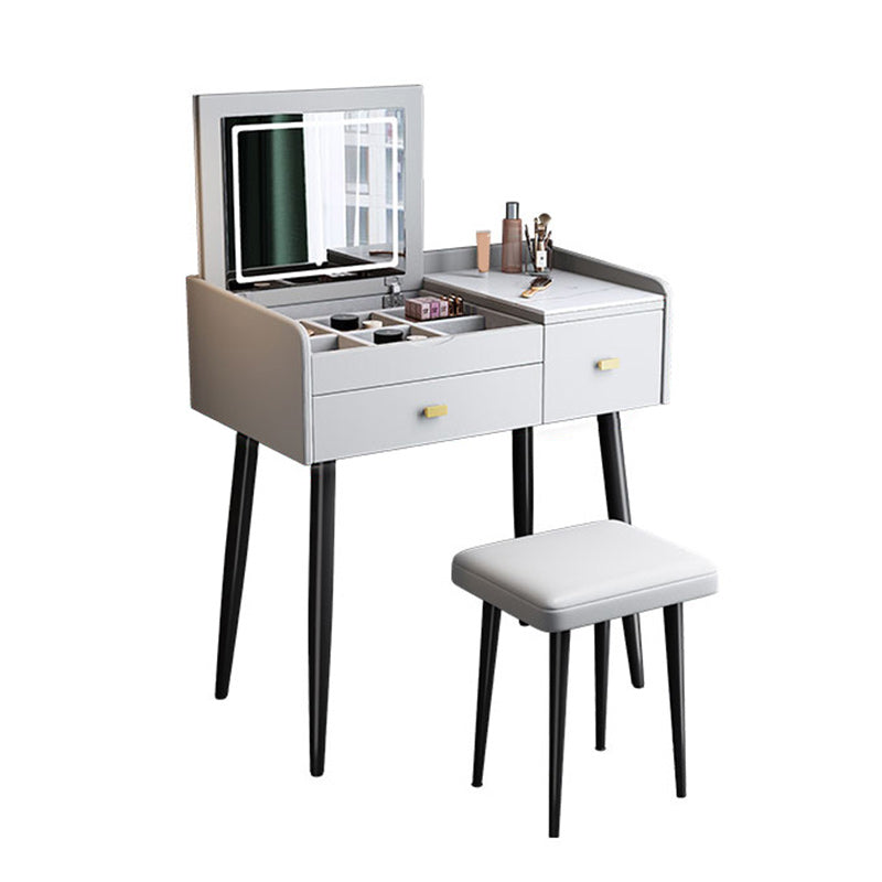 Consejo de tocador contemporáneo 2- Cajón de la pizarra Tope de maquillaje de la mesa de la pizarra