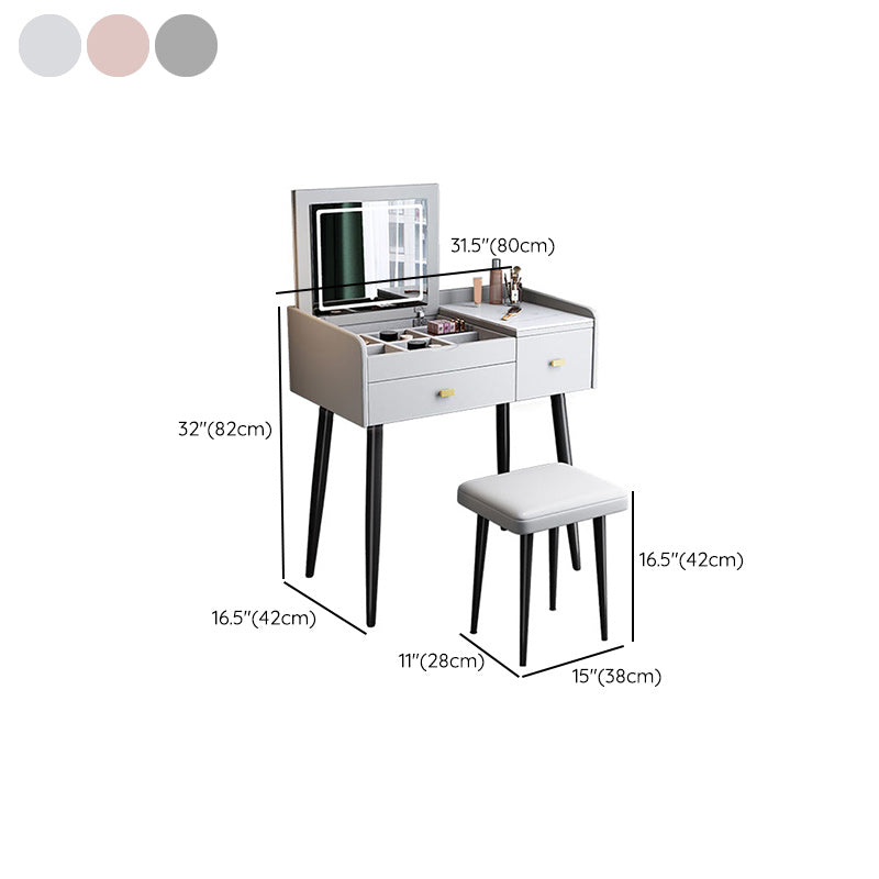 Consejo de tocador contemporáneo 2- Cajón de la pizarra Tope de maquillaje de la mesa de la pizarra